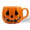 Classic Jack O' Lantern Ceramic 4" Pumpkin Mug, Halloween Drinkware and Spooky Fall Decor